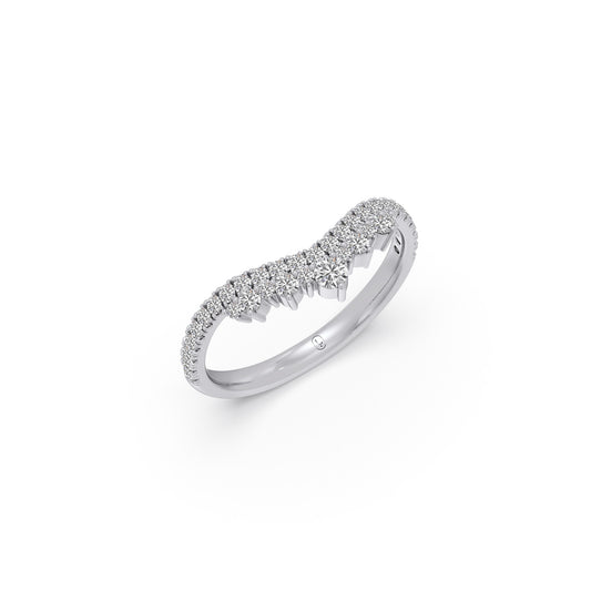 Aria Diamond Chevron Ring - White