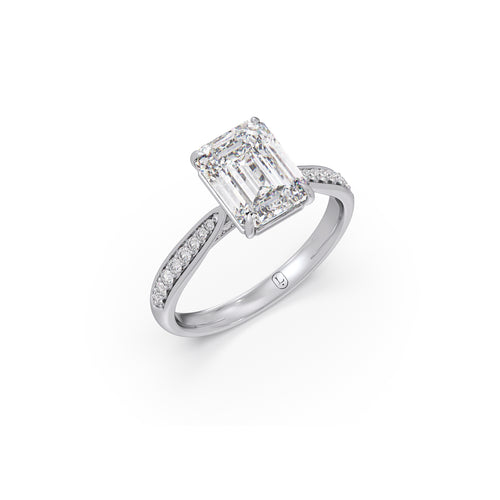 1.70 Cts Emerald Cut Diamond Engagement Ring