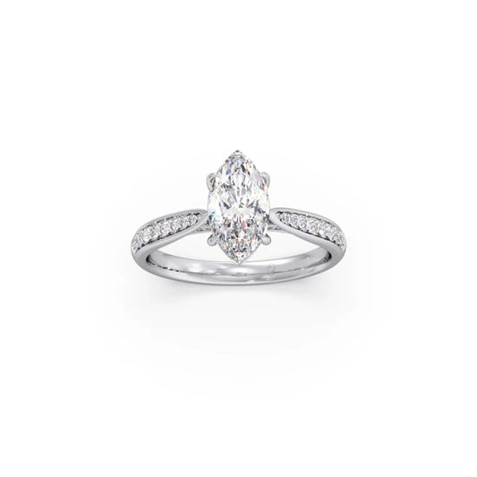 1.45 Cts Marquise Cut Diamond Engagement Ring - White