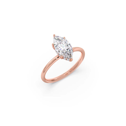 Classic Marquise Shape Engagement Ring - 1.50 Cts - Rose