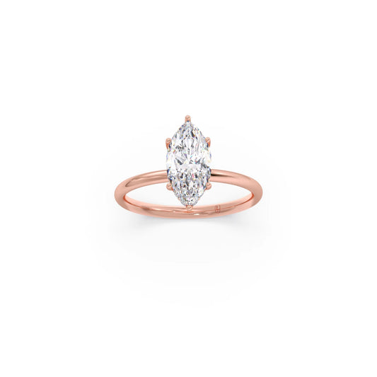 Classic Marquise Shape Engagement Ring - 1.50 Cts - Rose