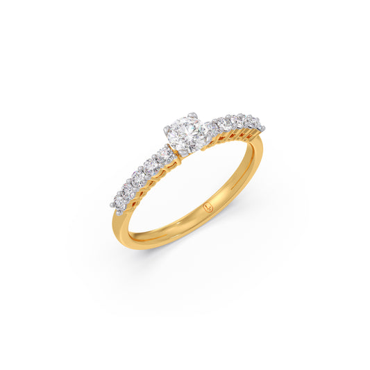 Delicate Diamond Engagement Ring - Yellow