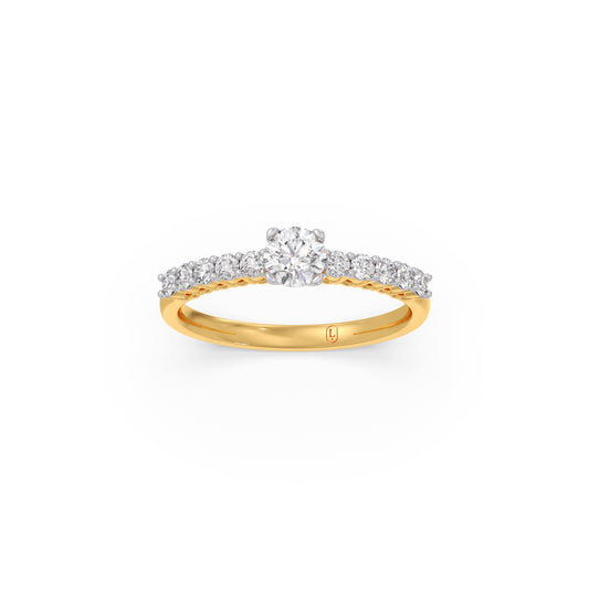 Delicate Diamond Engagement Ring - Yellow