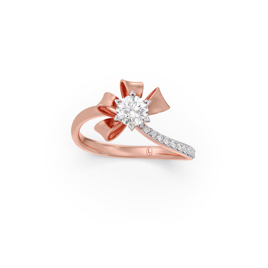 Whimsical Round Diamond Engagement Ring - Rose