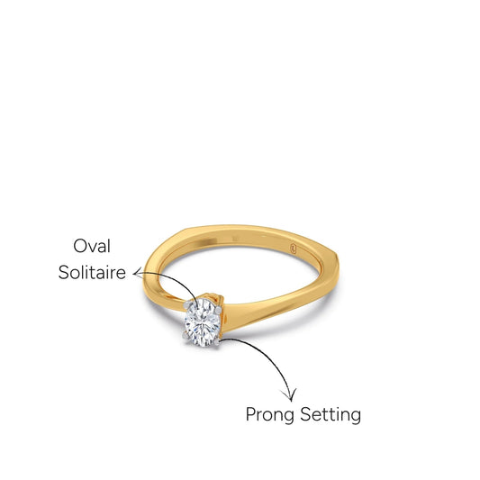 Elegant Twist Solitaire Engagement Band - Yellow