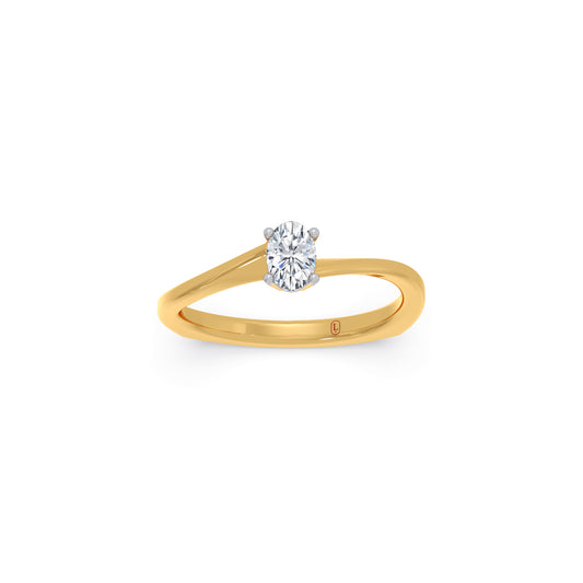 Elegant Twist Solitaire Engagement Band - Yellow