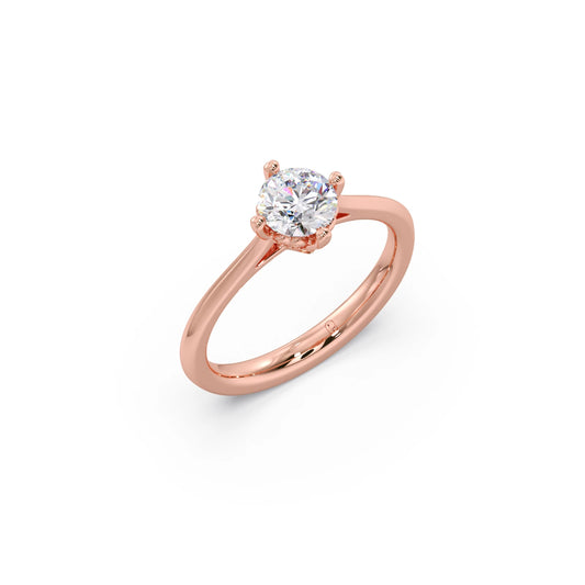 Four-Prong Round Solitaire Engagement Ring - Rose
