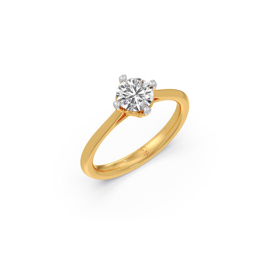 Four-Prong Round Solitaire Engagement Ring - Yellow