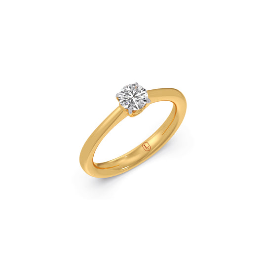 Four Prong Round Solitaire Ring 5.00mm - Yellow