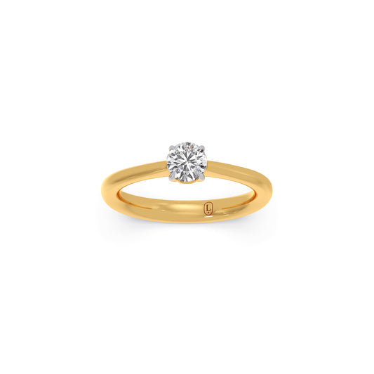 Four Prong Round Solitaire Ring 5.00mm - Yellow