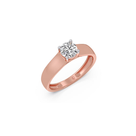 Four Prong Men's Solitaire engagement Band 6.20mm - Rose