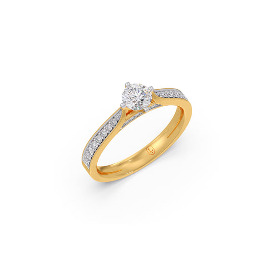 Round Diamond Pave Band Ring 5.00mm - Yellow