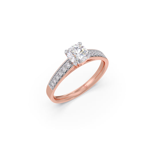 Eternal Round Diamond Solitaire Ring - Rose