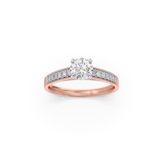 Eternal Round Diamond Solitaire Ring - Rose
