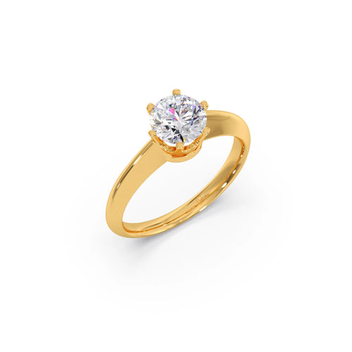 Knief-Edge Round Solitaire Engagement Ring