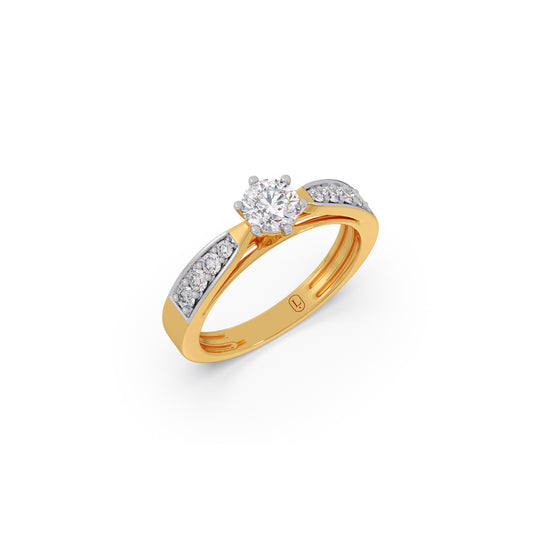 Ever-Bound Round Diamond Pavé Ring - Yellow