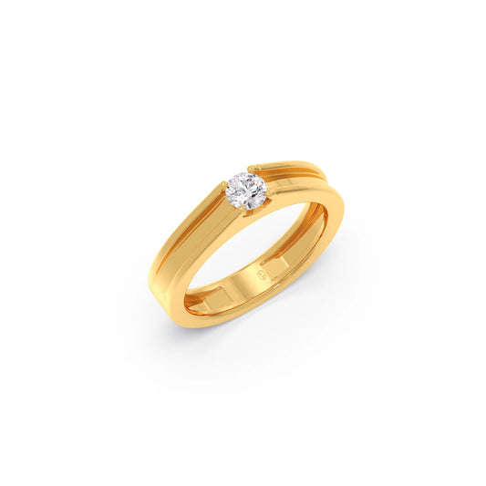 Men’s Prong-Set Solitaire Wedding Band - Yellow