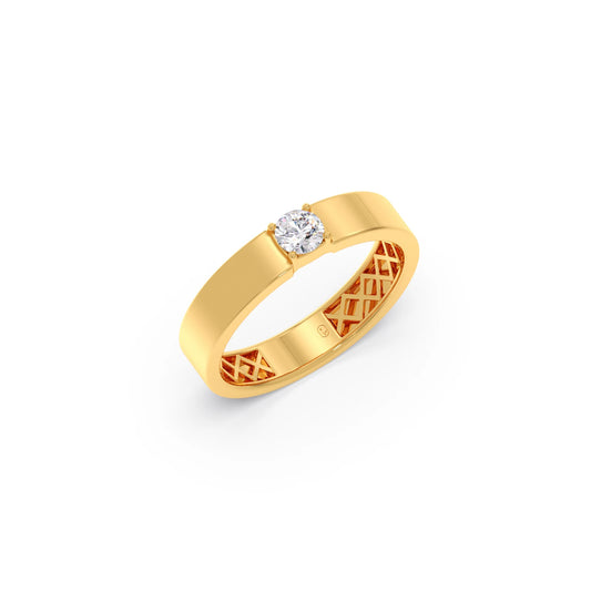 Classic Prong-Set Men's Band - Yellow