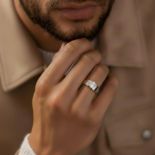 Men's Two-Tone Solitaire Engagement Ring - MH