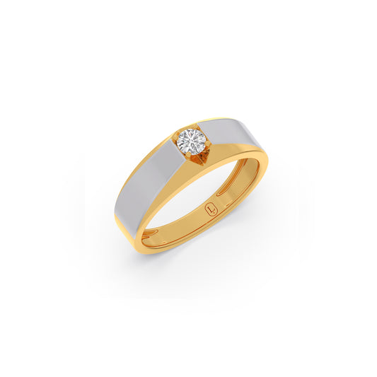 Equinox Round Diamond Men's Ring - Yellow