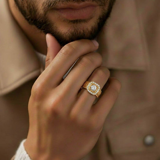 Men’s Square Cluster Diamond Ring - MH