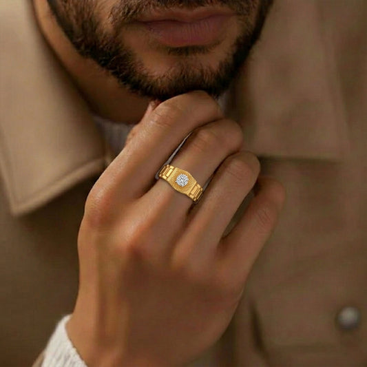 Men’s Prong-Set Solitaire Lab-Grown Diamond Ring - MQ_AI