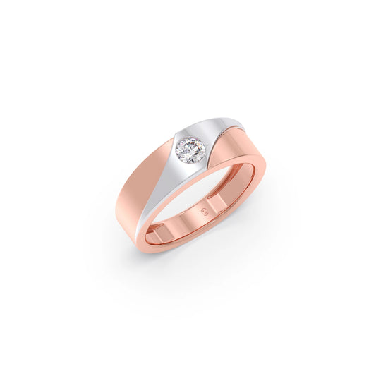 0.30ct Men’s Two-Tone Solitaire Engagement Band - Rose