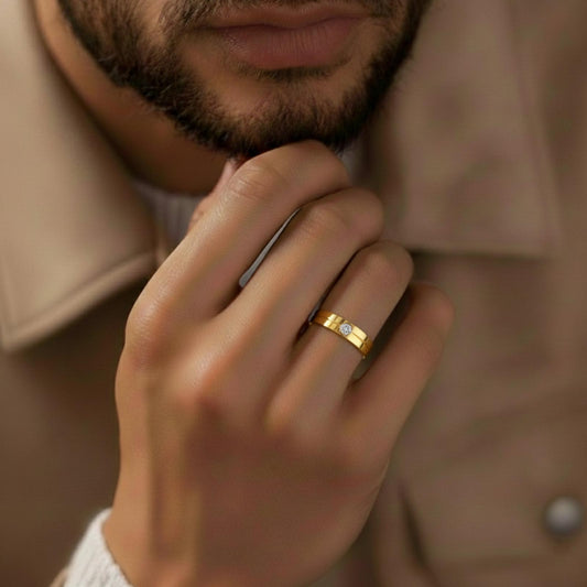 Men’s Sleek Solitaire Lab-Grown Diamond Band - MH