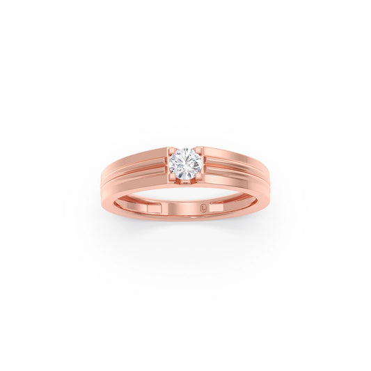 Men’s Classic Solitaire Engagement Ring - Rose