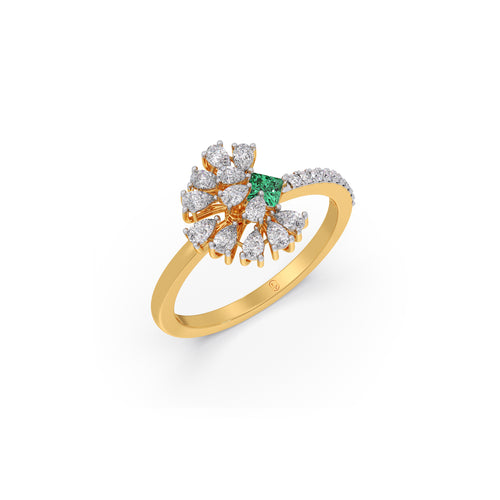 Floral Breeze Cluster Diamond Ring