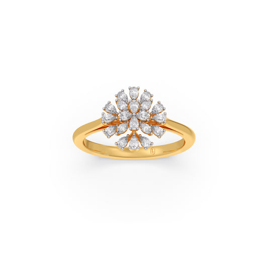 Astra Blossom Cluster Diamond Ring - Yellow