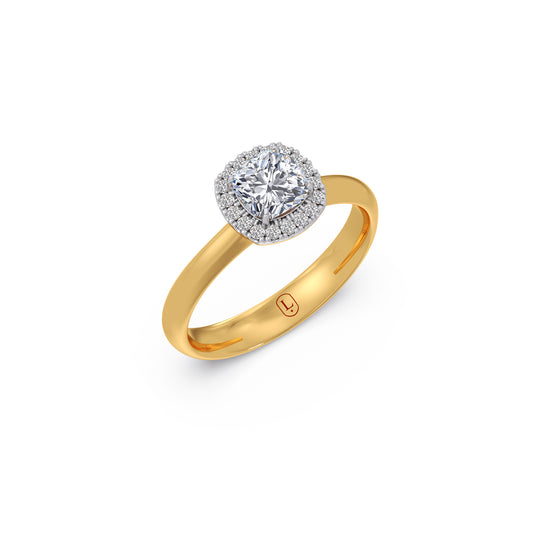 Cushion Halo Solitaire Engagement Ring – 8.20 MM - Yellow