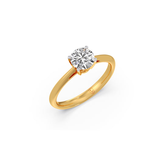 4 Prong Round Solitaire Engagement ring-6mm - Yellow
