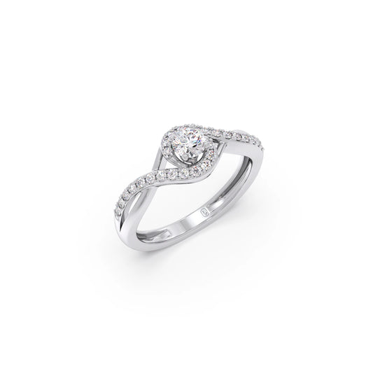 Round-Cut Solitaire Engagement Ring - White
