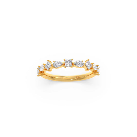 Princess & Pear Diamond Eternity Band - Yellow