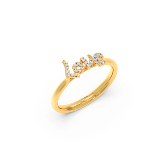Delicate Love Diamond Ring - Yellow