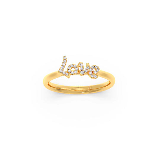 Delicate Love Diamond Ring - Yellow