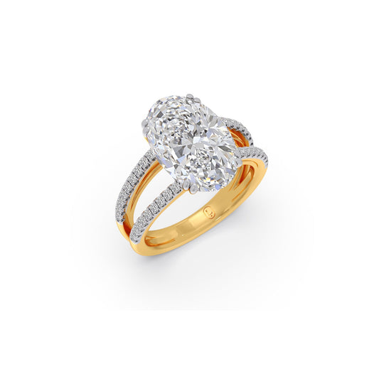 6.590ct Oval Solitaire Engagement Ring - Yellow