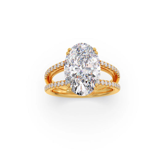 6.590ct Oval Solitaire Engagement Ring - Yellow