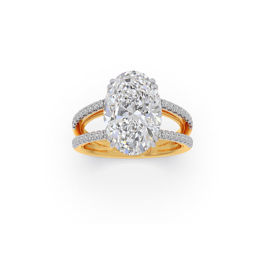 6.590ct Oval Solitaire Engagement Ring - Yellow