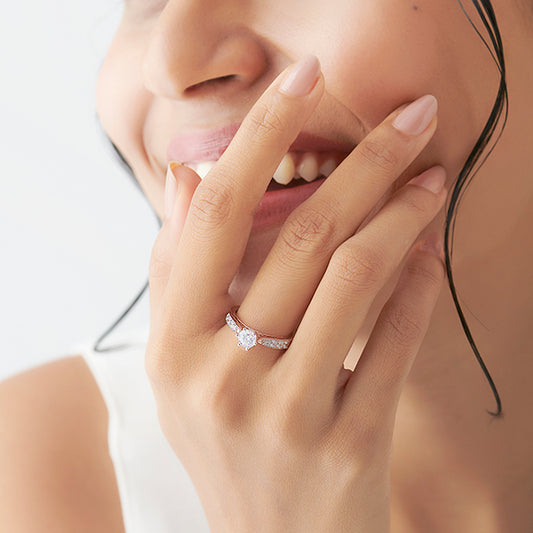 Round Solitaire Vintage Engagement Ring - MQ