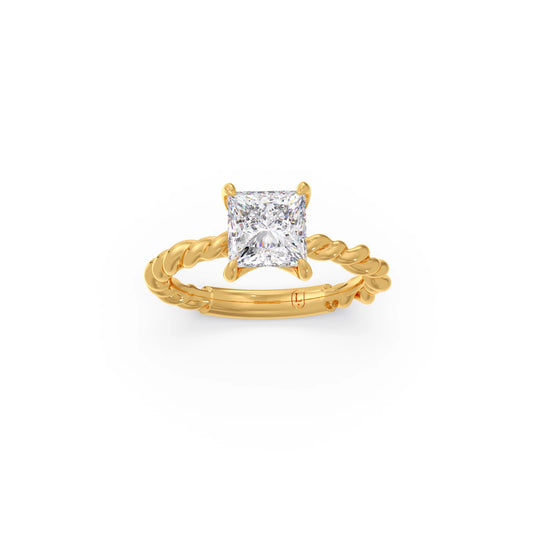 1.96ct Princess Cut Solitaire Engagement Ring - Yellow