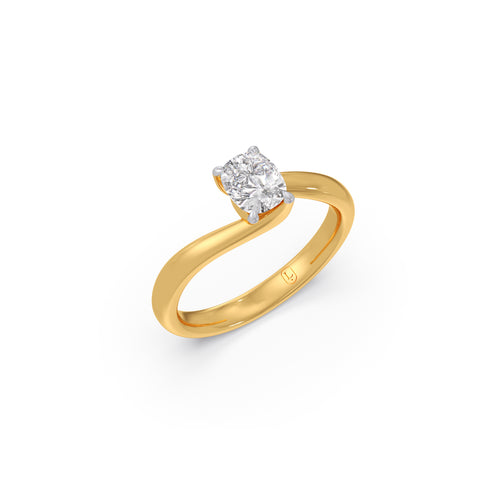 Radiant Cut Twist Solitaire Engagement Ring