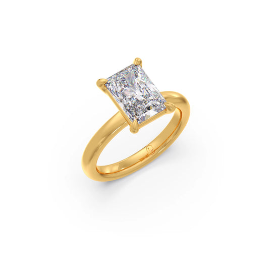 Radiant-Cut Solitaire Engagement Ring - Yellow