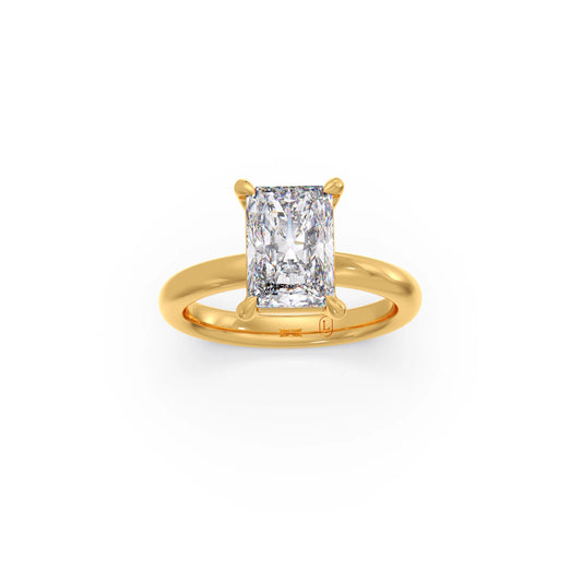 Radiant-Cut Solitaire Engagement Ring - Yellow