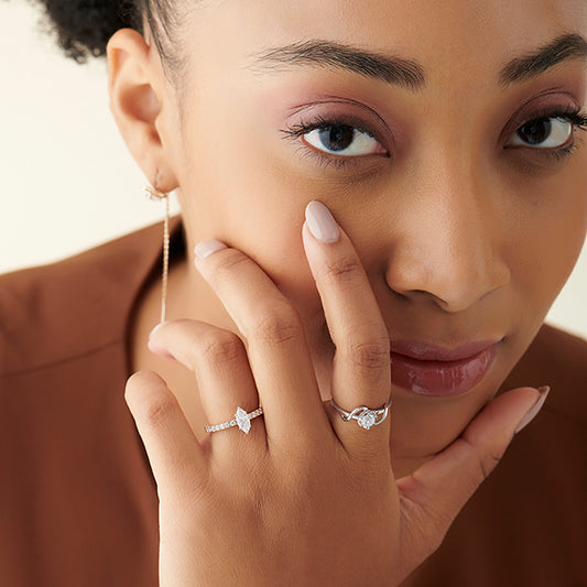Marquise Diamond Pavé Engagement Ring - MQ