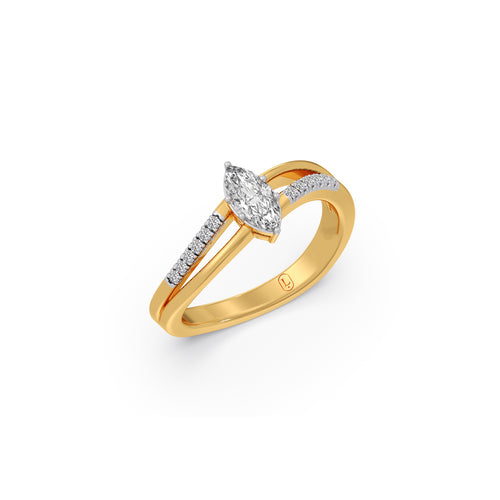 Marquise-Cut Diamond Split Shank Ring