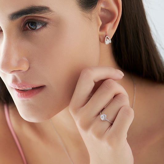 Round Diamond Bypass Solitaire Ring - MQ