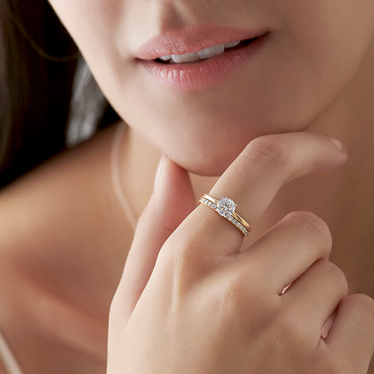 Stackable Round-Cut Solitaire Wedding Ring - MQ