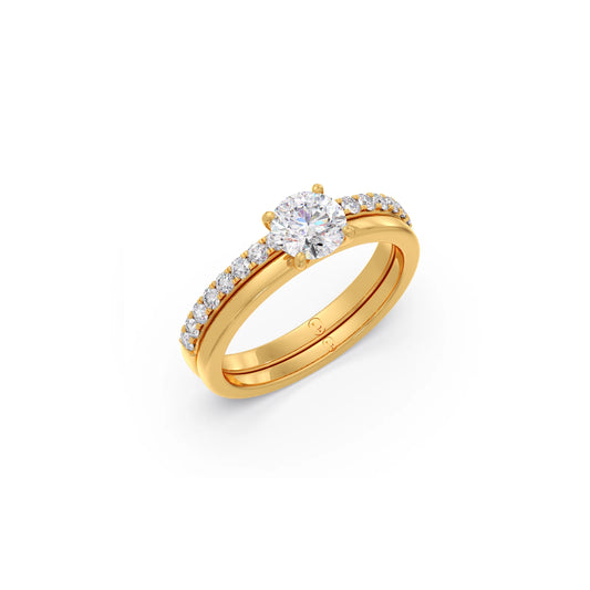 Stackable Round-Cut Solitaire Wedding Ring - Yellow